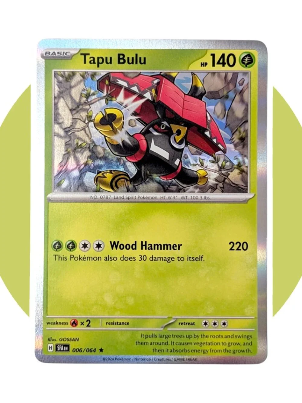 Shrouded Fable Pokemon Card (CX01): Tapu Bulu 006/064, Holo